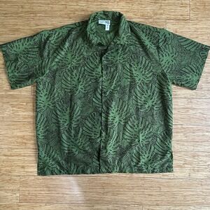 Makani Hawaiian Aloha Vintage Green Short Sleeve Shirt Men's XL